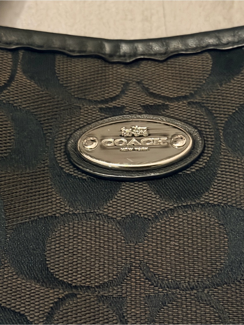Coach Black Signature Patterned Tote - Picture 2 of 6